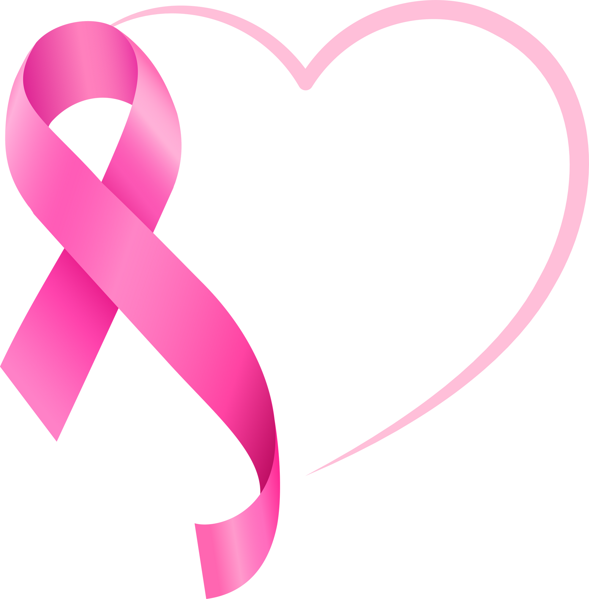 Pink Ribbon With Heart Shape